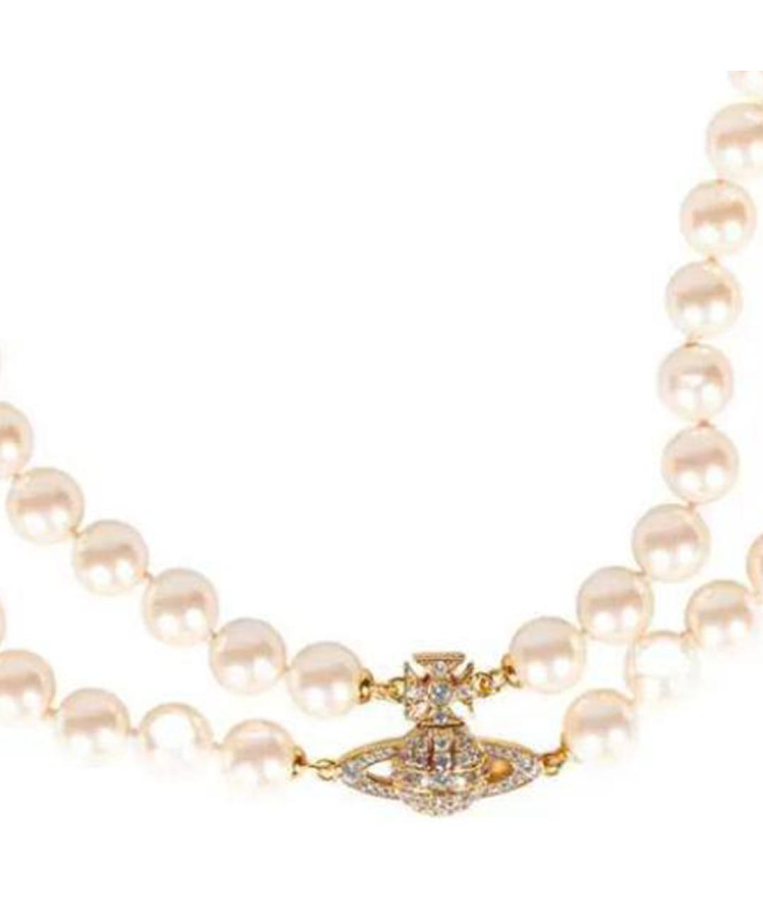 VIVIENNE WESTWOOD Белое латунное колье, фото 3