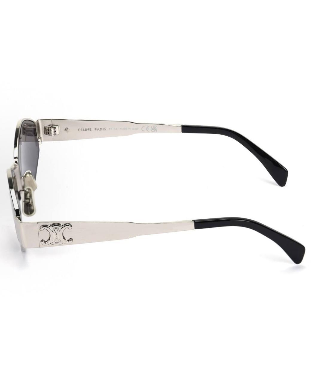 CELINE Серебряные металлические солнцезащитные очки, фото 3