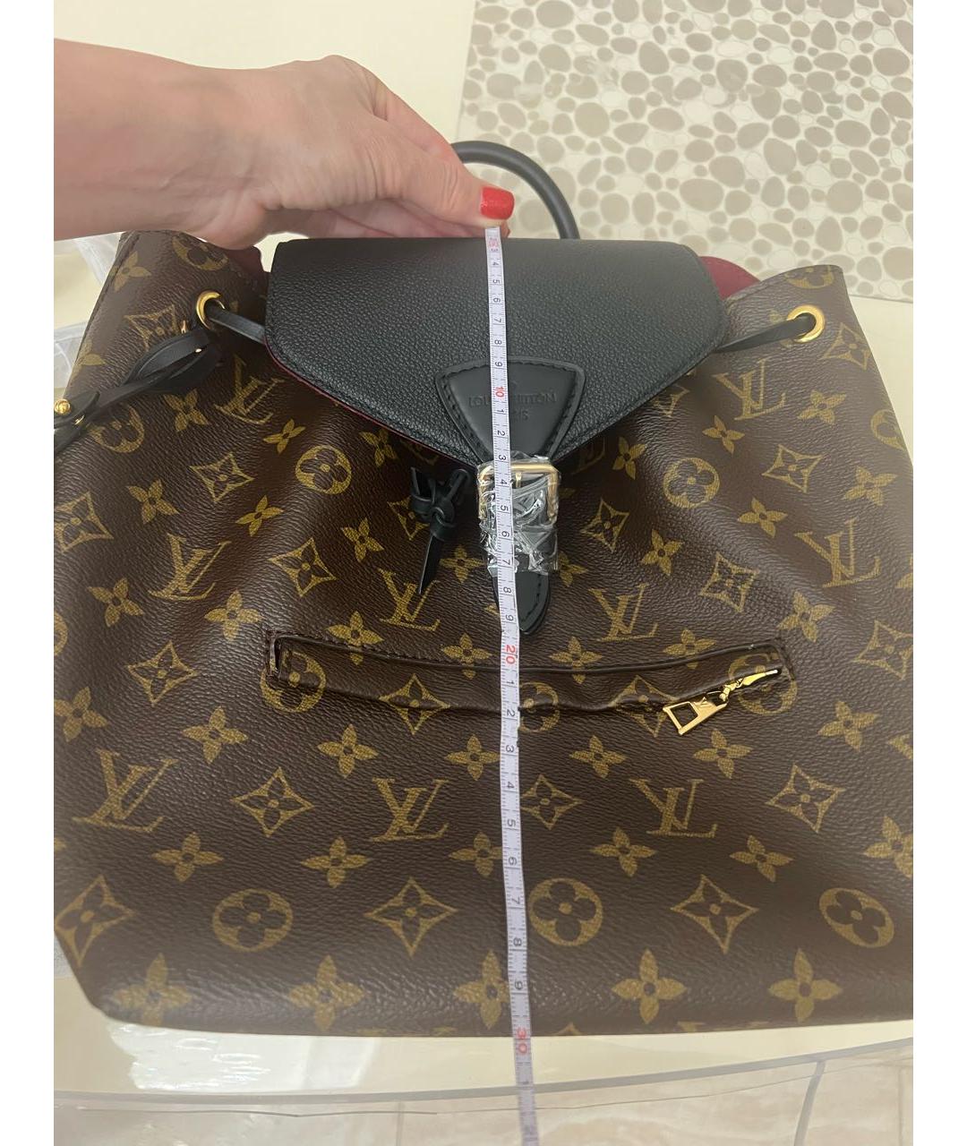 LOUIS VUITTON Коричневый кожаный рюкзак, фото 5