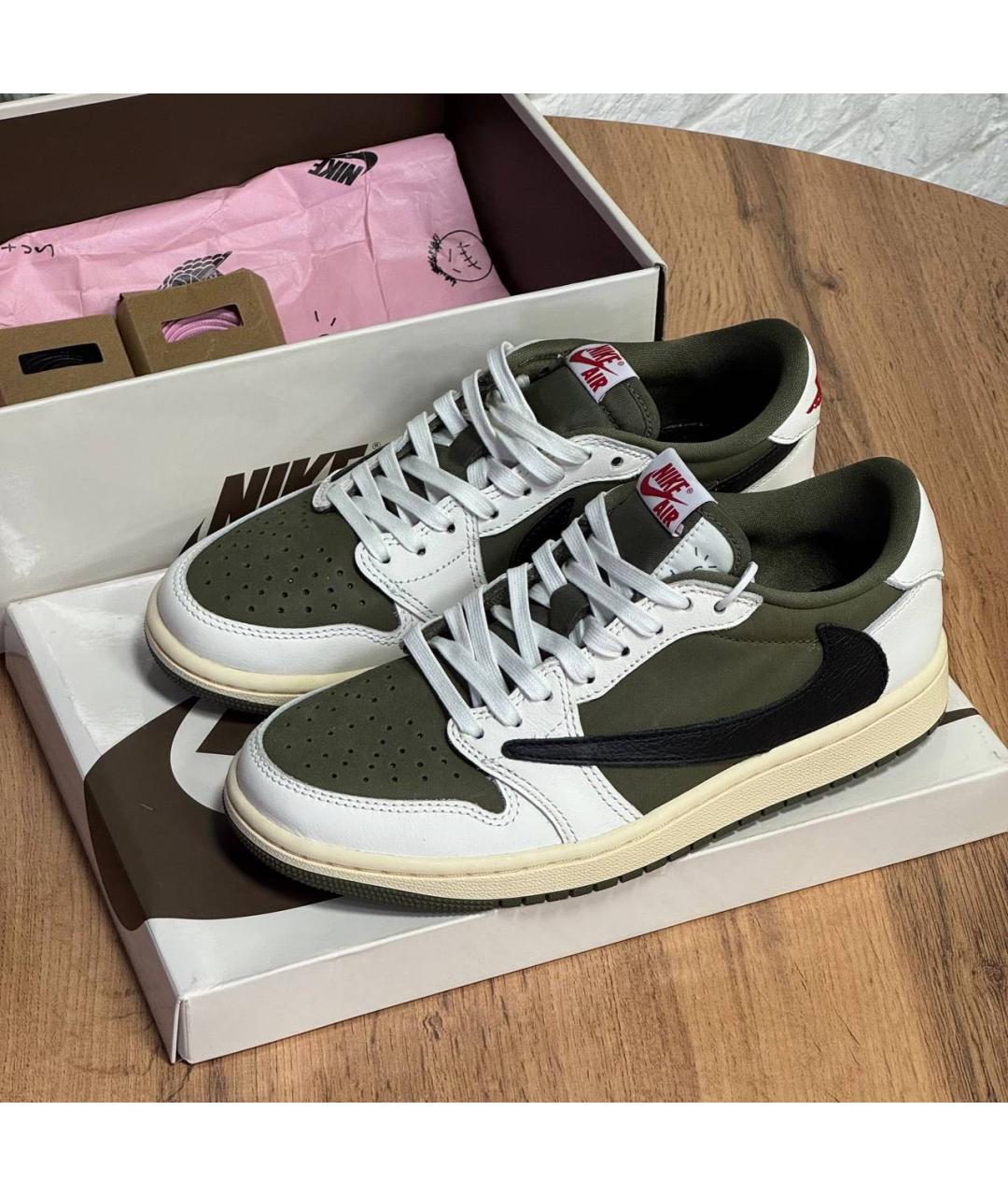 JORDAN Хаки замшевые кроссовки, фото 2