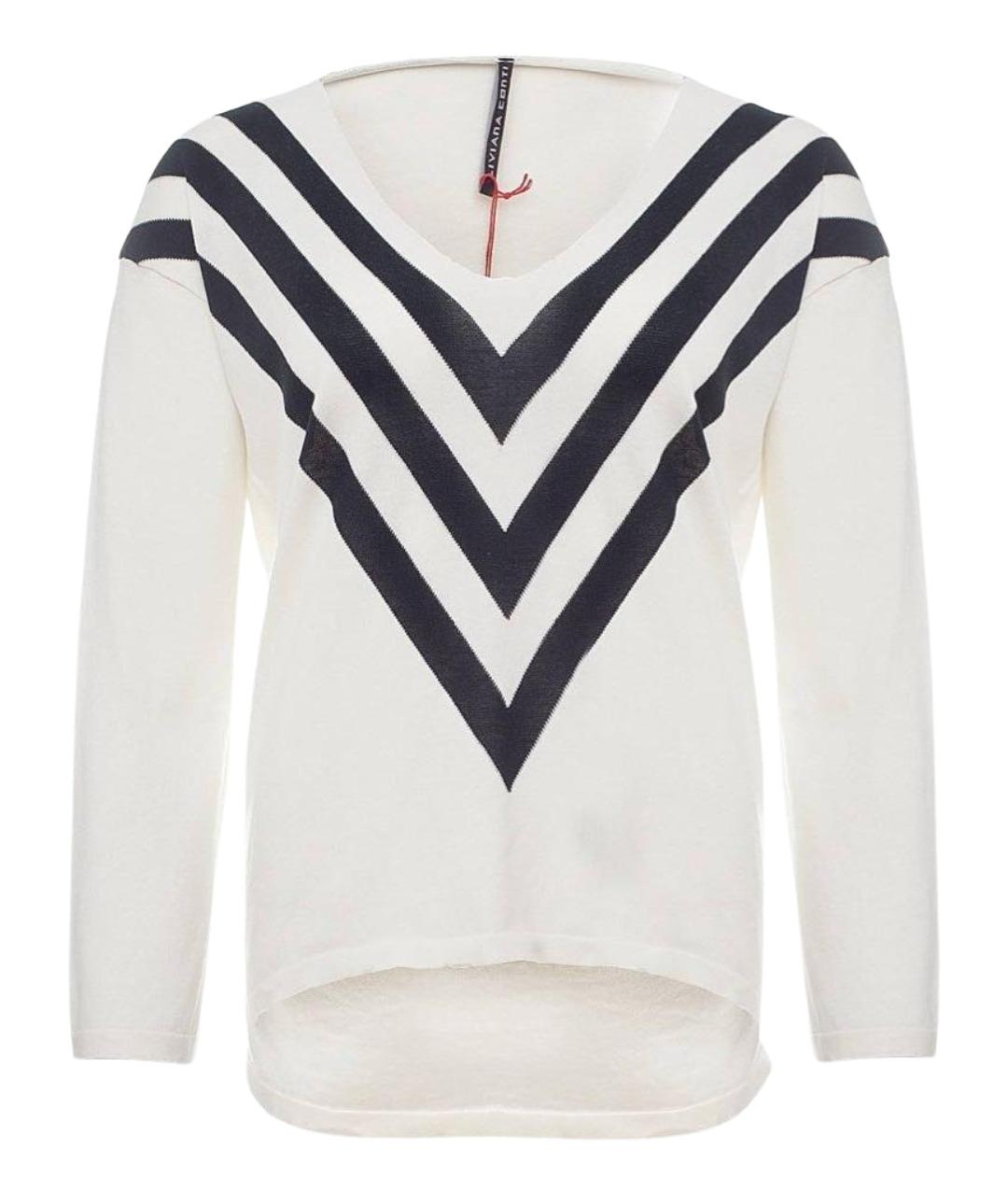 LIVIANA CONTI Белый хлопковый джемпер / свитер, фото 1