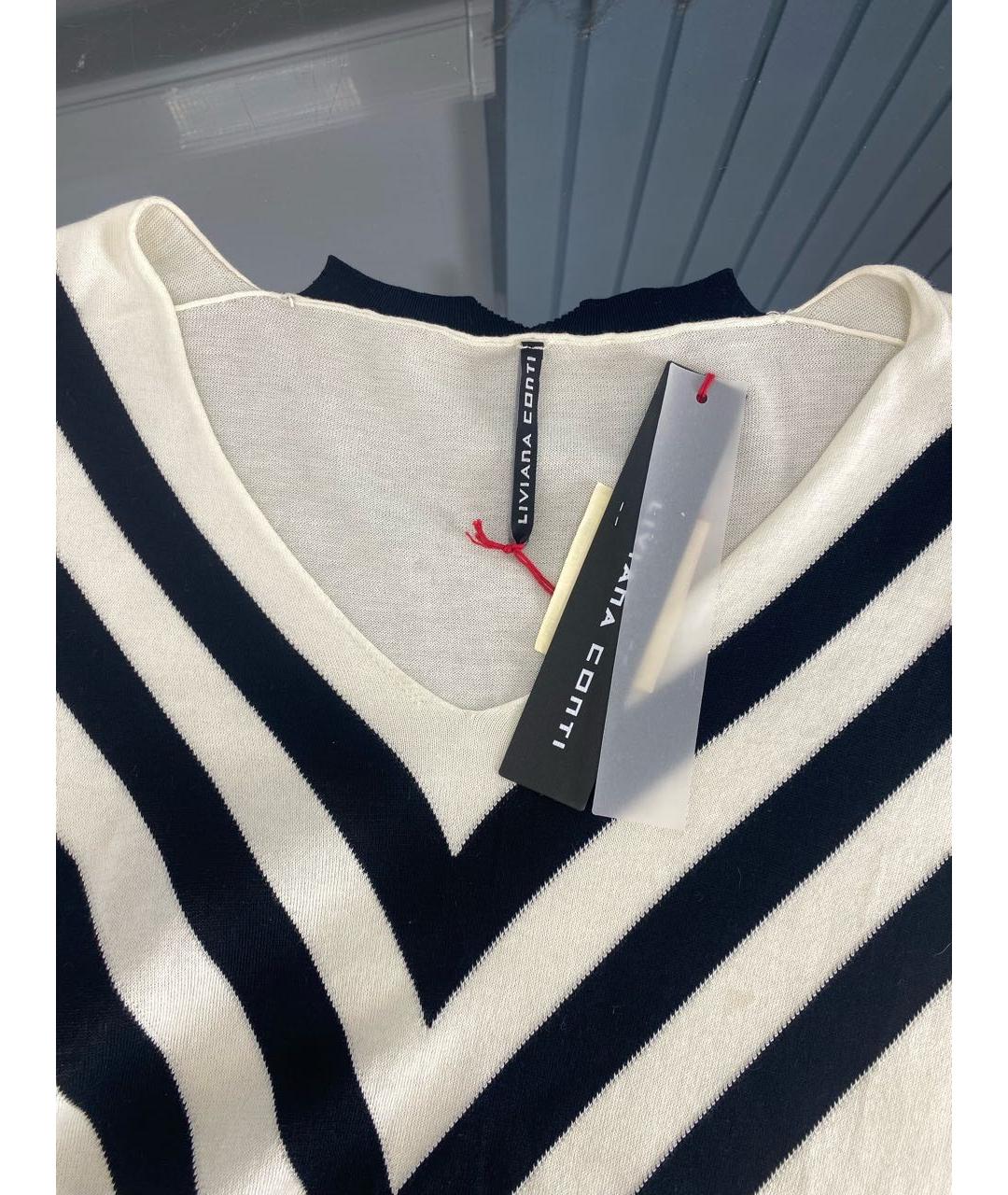 LIVIANA CONTI Белый хлопковый джемпер / свитер, фото 3