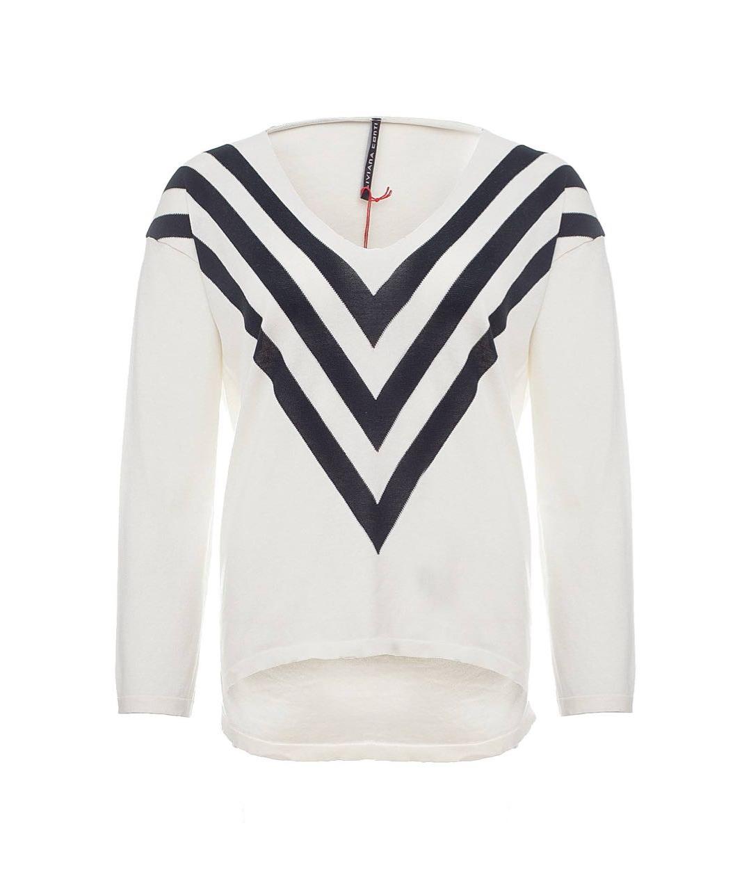 LIVIANA CONTI Белый хлопковый джемпер / свитер, фото 9