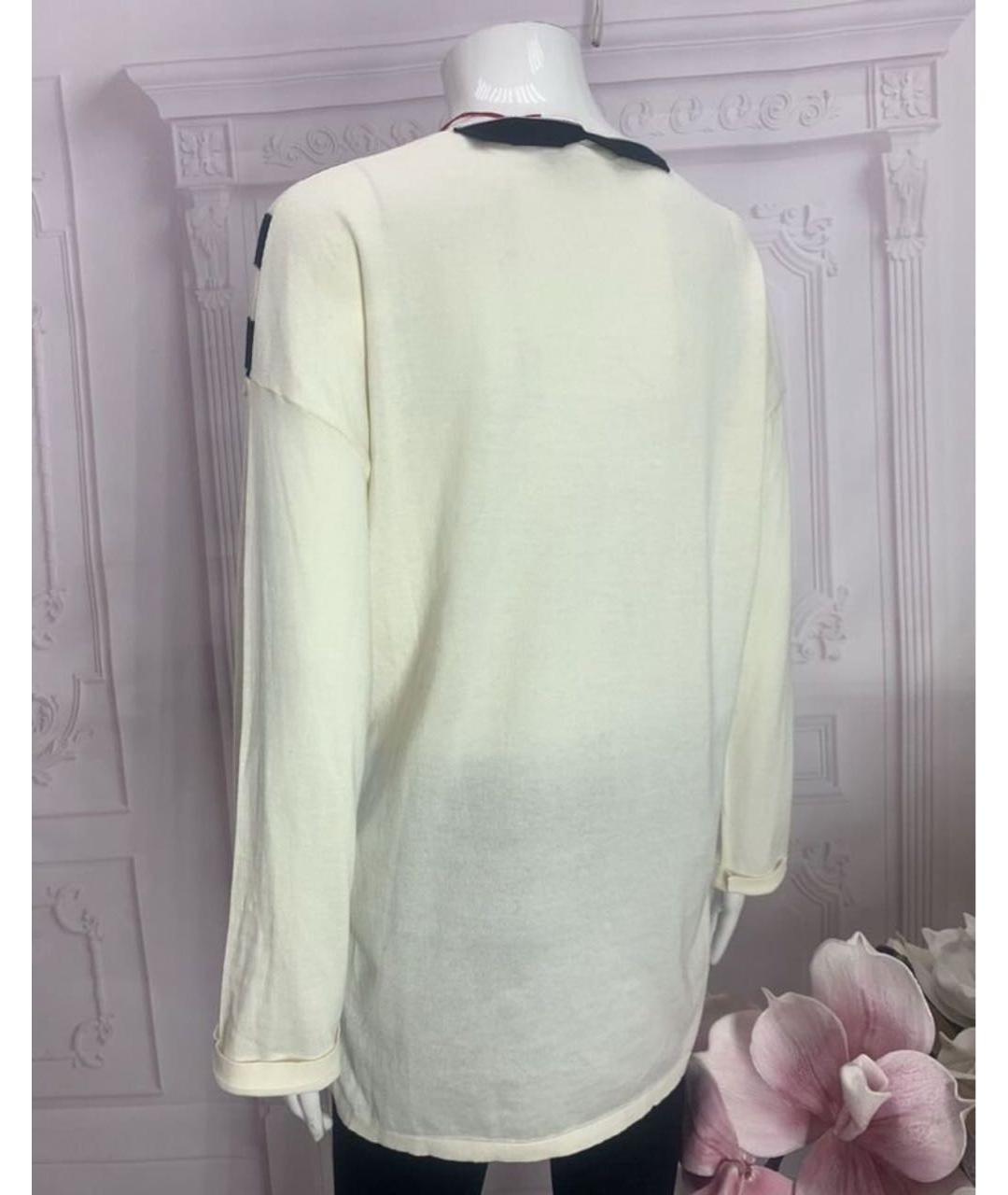 LIVIANA CONTI Белый хлопковый джемпер / свитер, фото 7