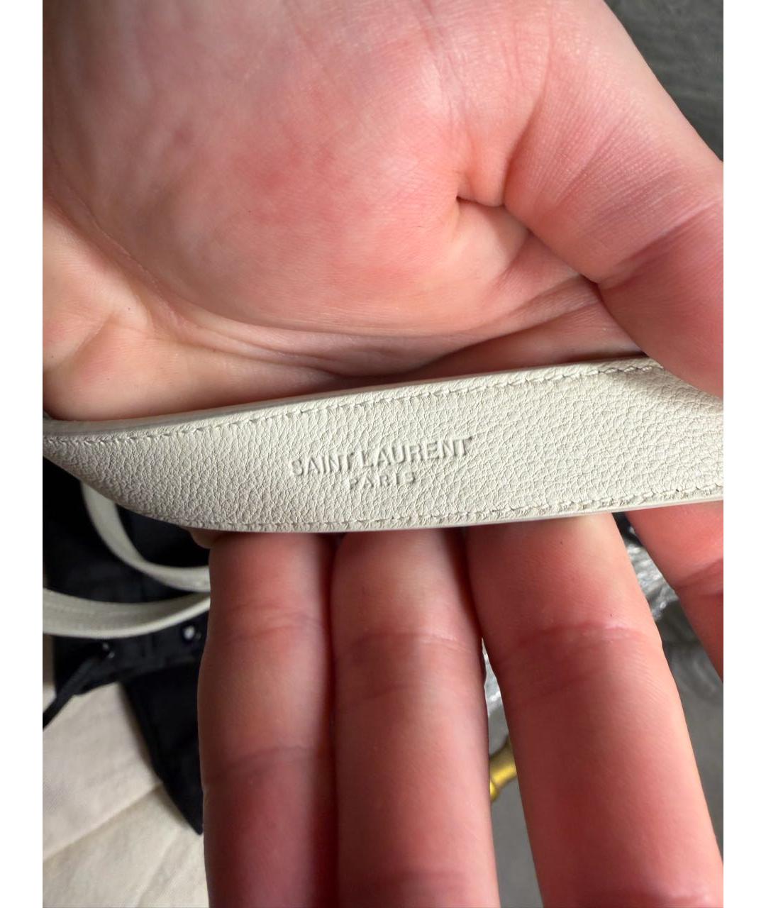 SAINT LAURENT Белый ремень из экзотической кожи, фото 4