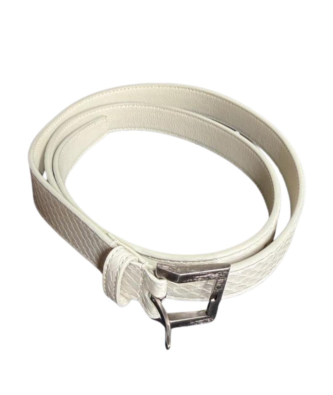 SAINT LAURENT Белый ремень из экзотической кожи, фото 1