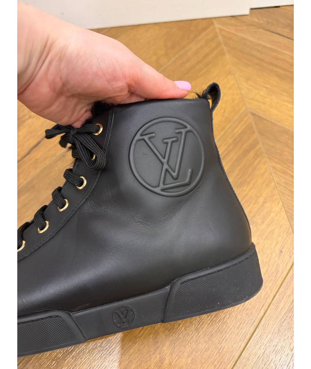 LOUIS VUITTON Черные кожаные ботинки, фото 8