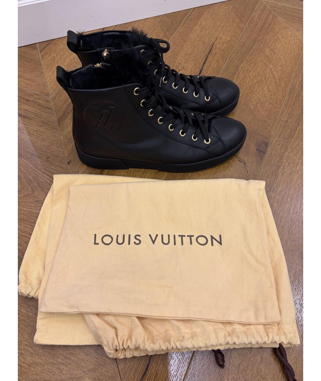 LOUIS VUITTON Черные кожаные ботинки, фото 7