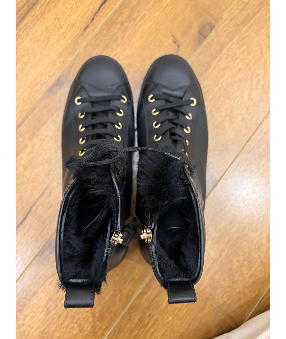 LOUIS VUITTON Черные кожаные ботинки, фото 3