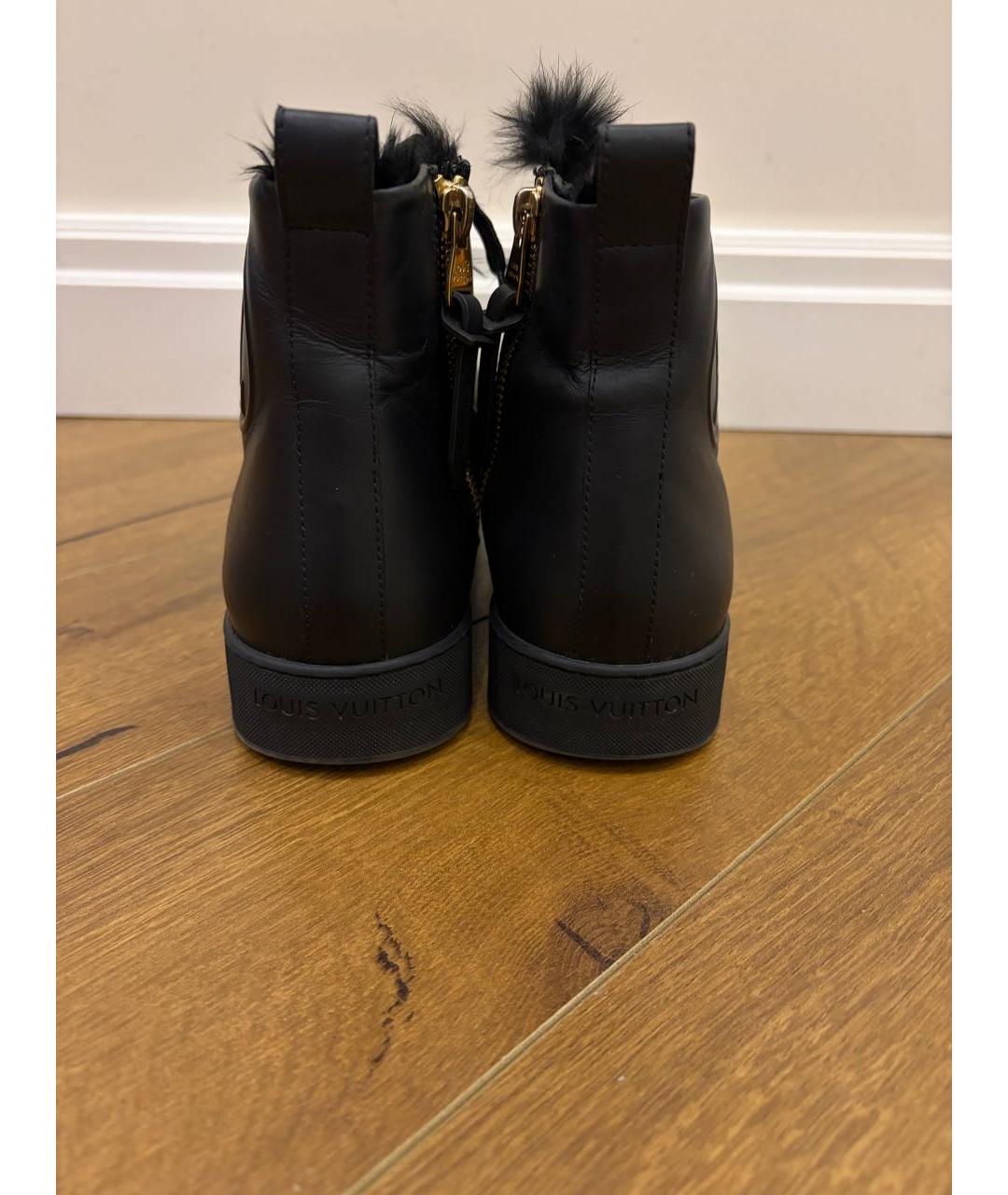 LOUIS VUITTON Черные кожаные ботинки, фото 4