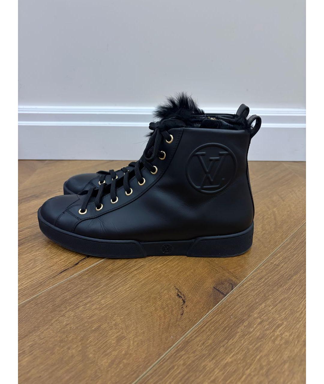 LOUIS VUITTON Черные кожаные ботинки, фото 5