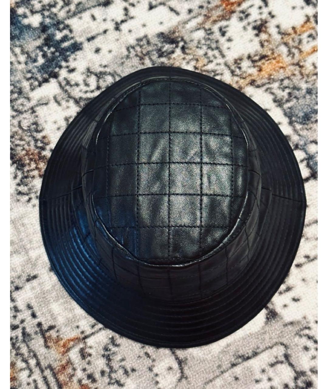 CELINE Черная кожаная кепка/бейсболка, фото 3