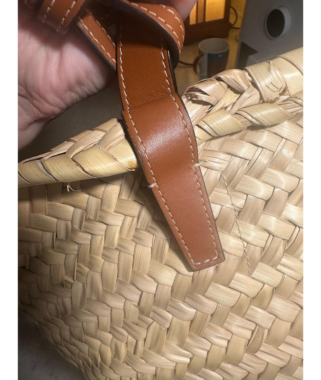 CELINE Бежевая пелетеная пляжная сумка, фото 8