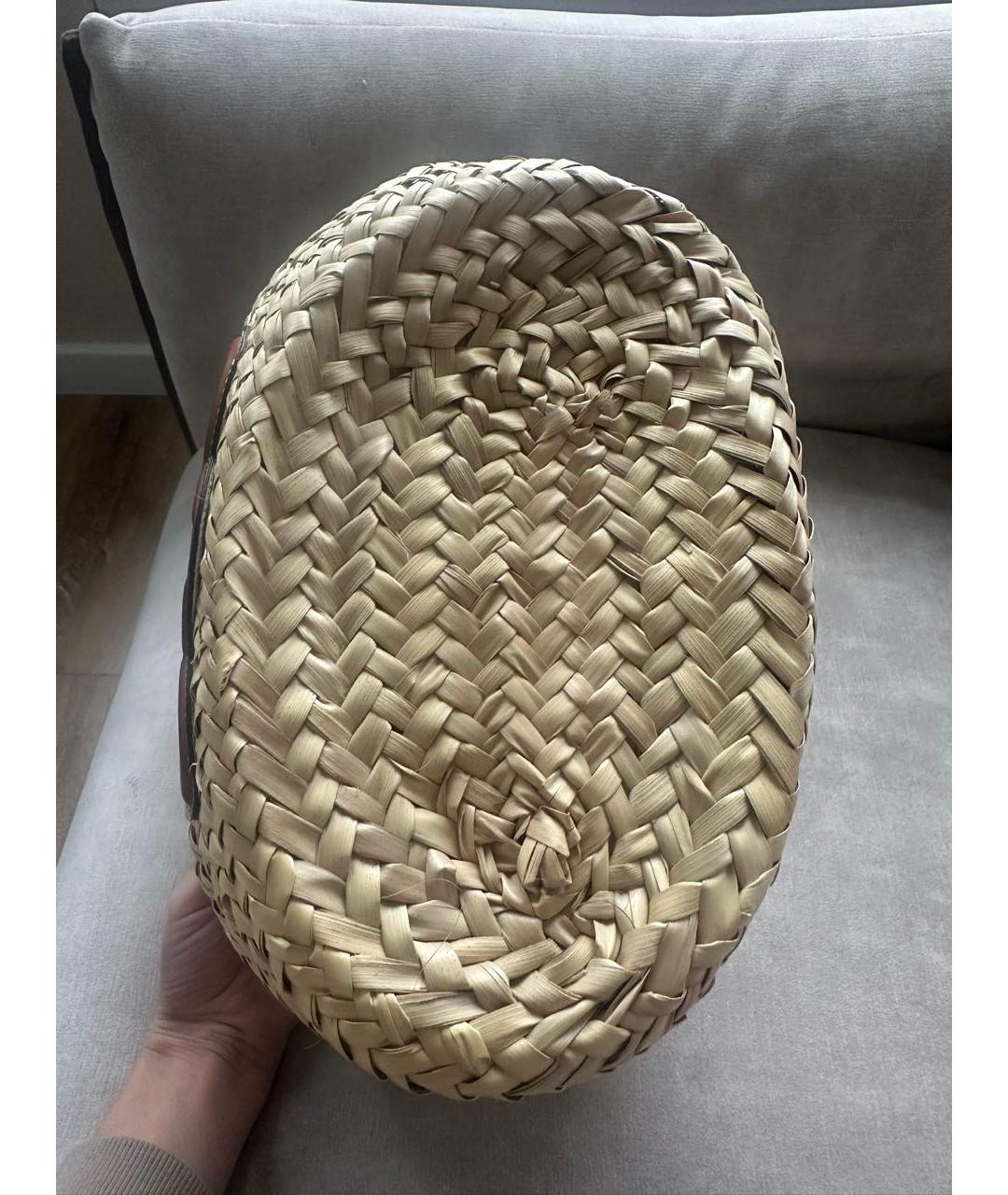 CELINE Бежевая пелетеная пляжная сумка, фото 3