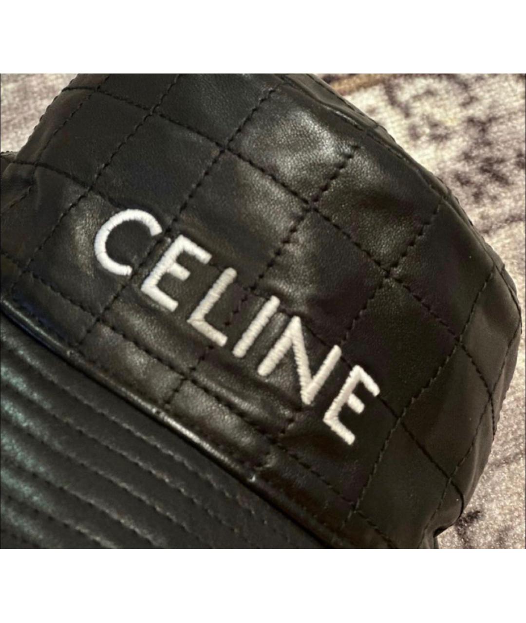 CELINE Черная кожаная панама, фото 4