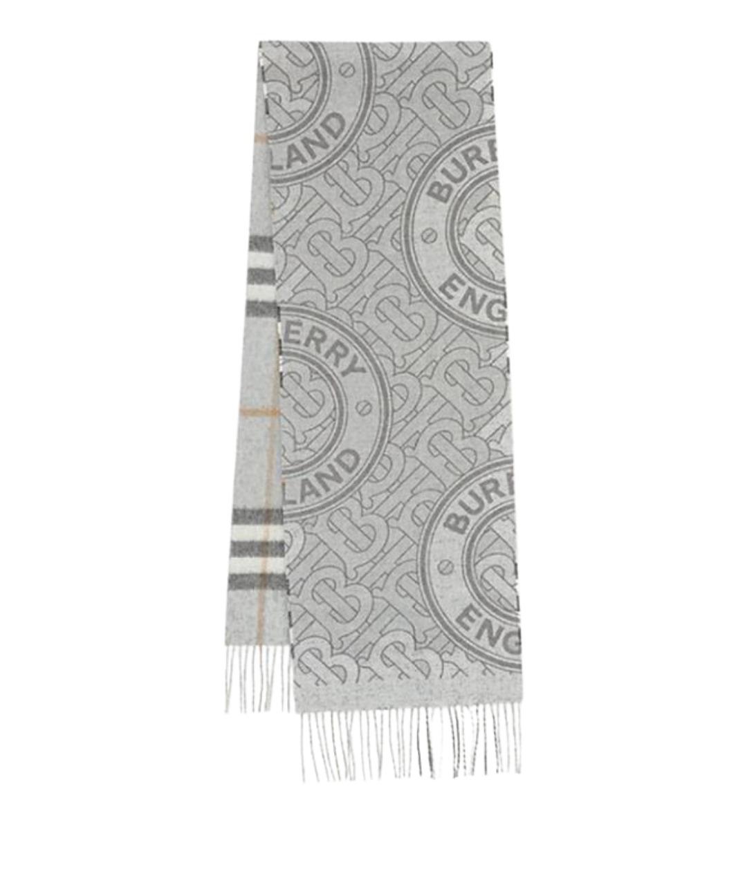 BURBERRY Серый кашемировый шарф, фото 1