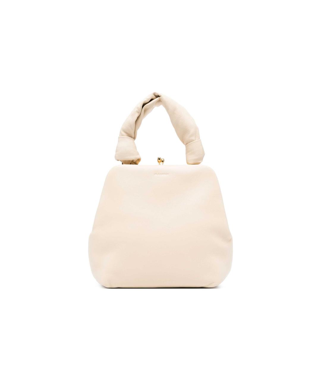 JIL SANDER Бежевая кожаная сумка с короткими ручками, фото 1