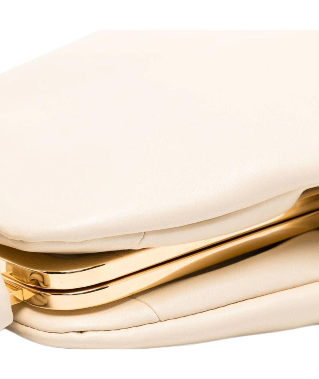 JIL SANDER Бежевая кожаная сумка с короткими ручками, фото 4