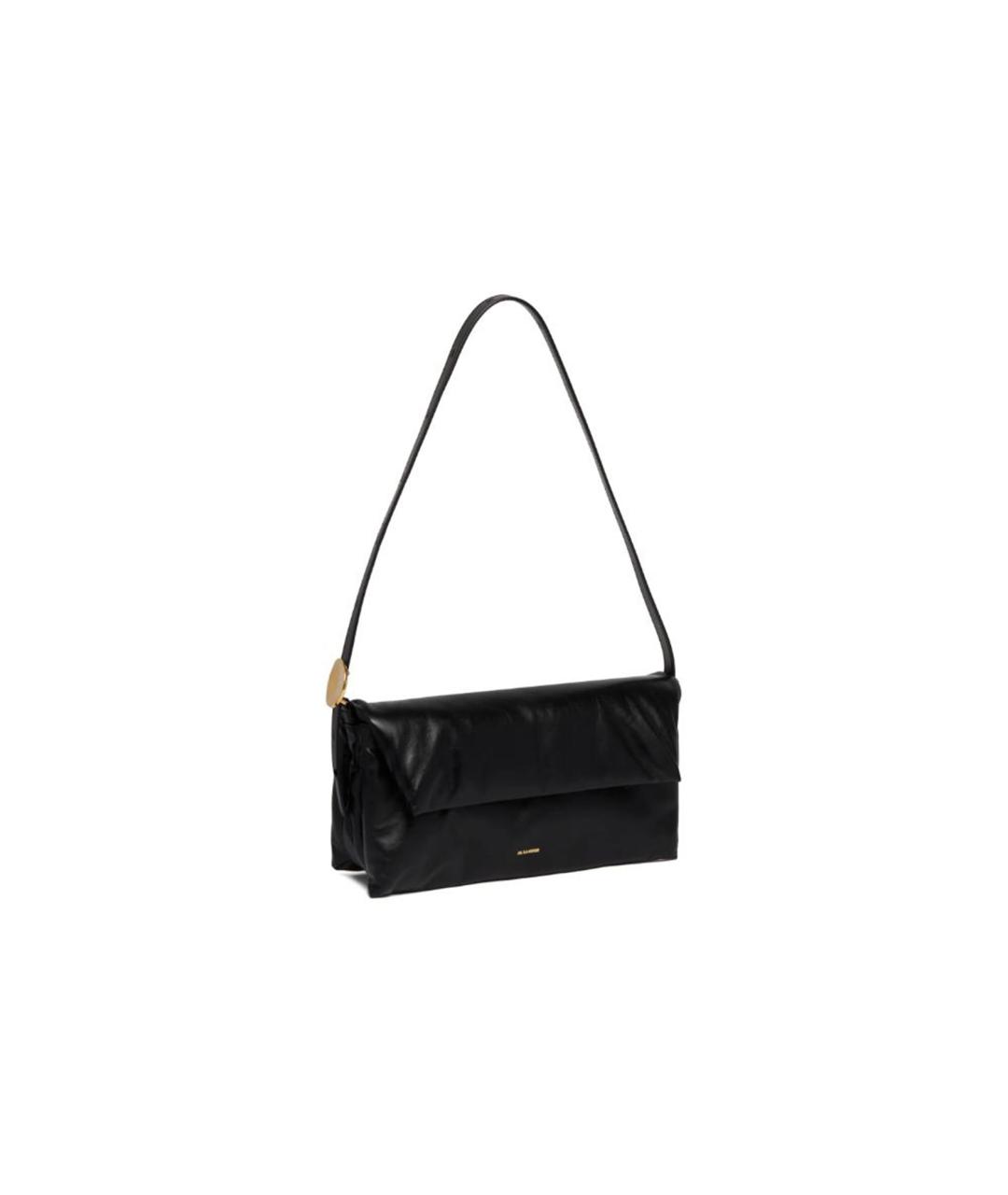 JIL SANDER Черная кожаная сумка через плечо, фото 2