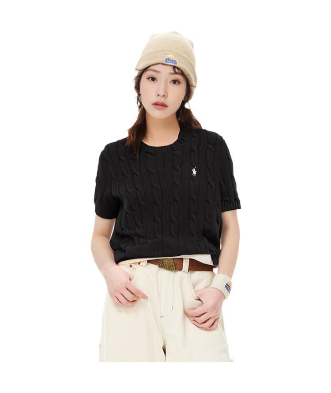 POLO RALPH LAUREN Черный хлопковый джемпер / свитер, фото 2