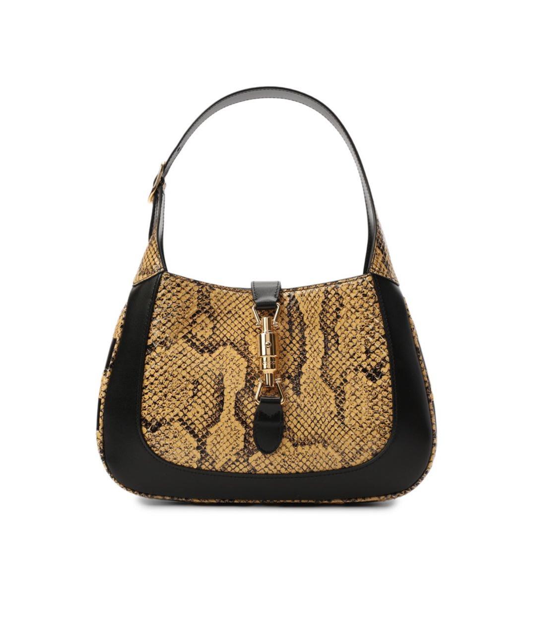 GUCCI Черная сумка с короткими ручками из экзотической кожи, фото 1