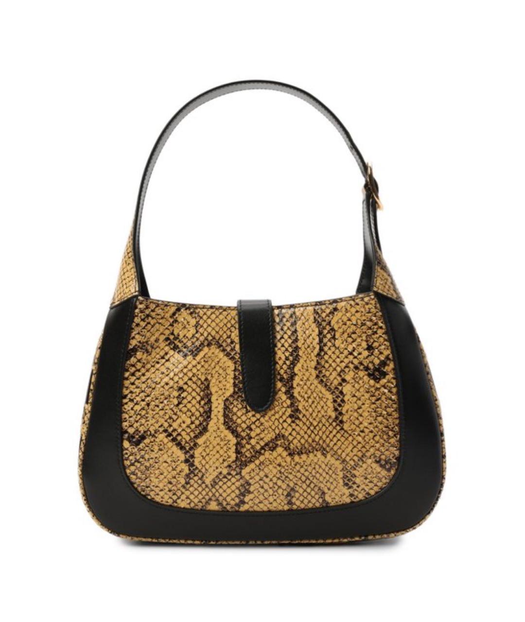 GUCCI Черная сумка с короткими ручками из экзотической кожи, фото 2