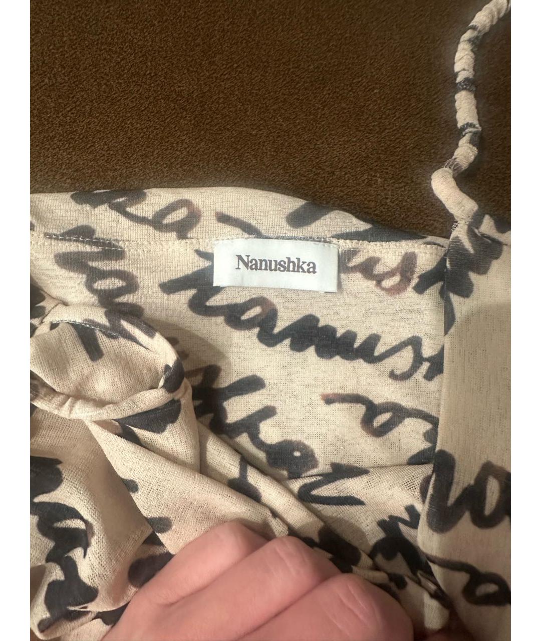 NANUSHKA Бежевое полиэстеровое повседневное платье, фото 2