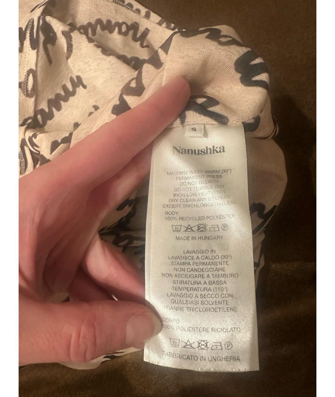 NANUSHKA Бежевое полиэстеровое повседневное платье, фото 4