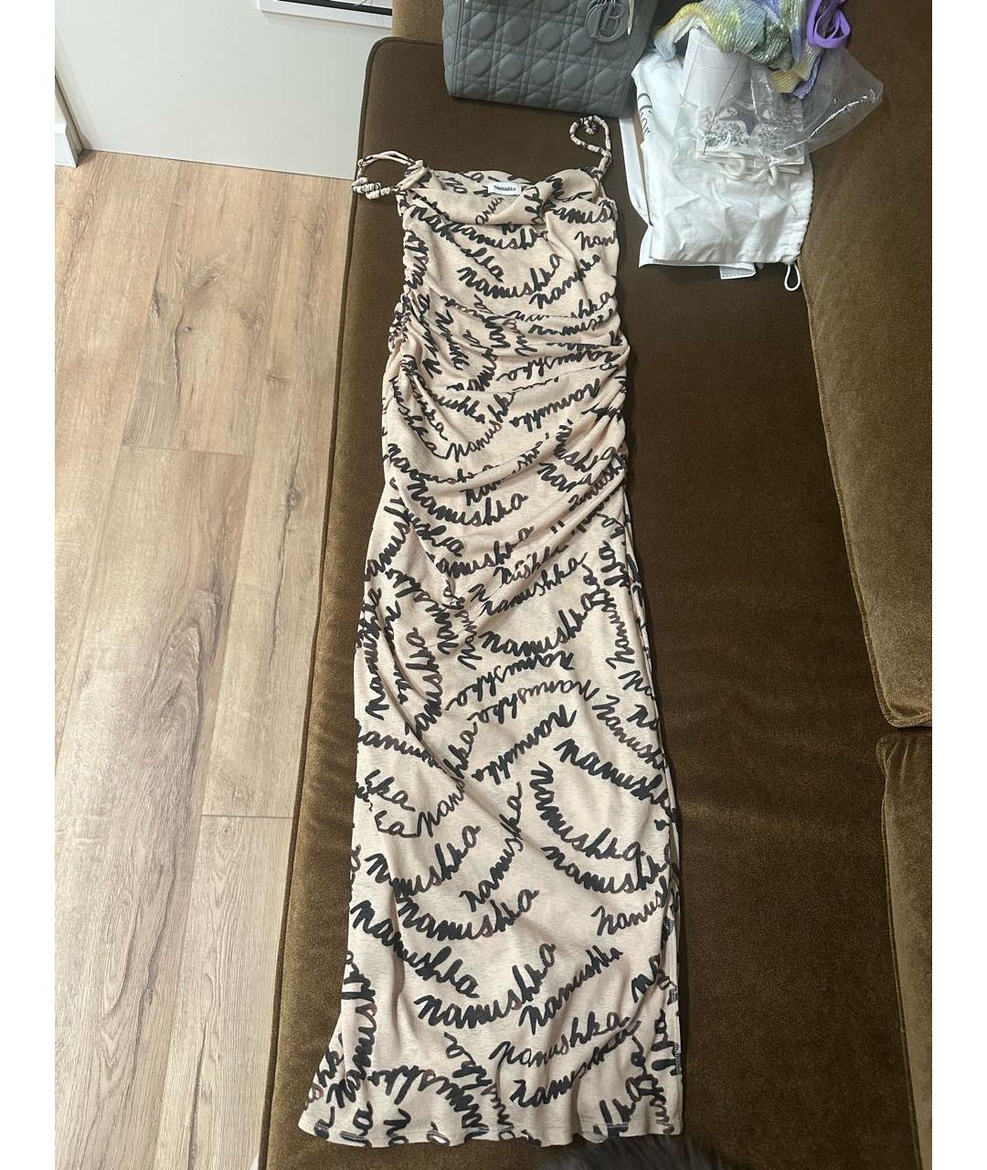 NANUSHKA Бежевое полиэстеровое повседневное платье, фото 6