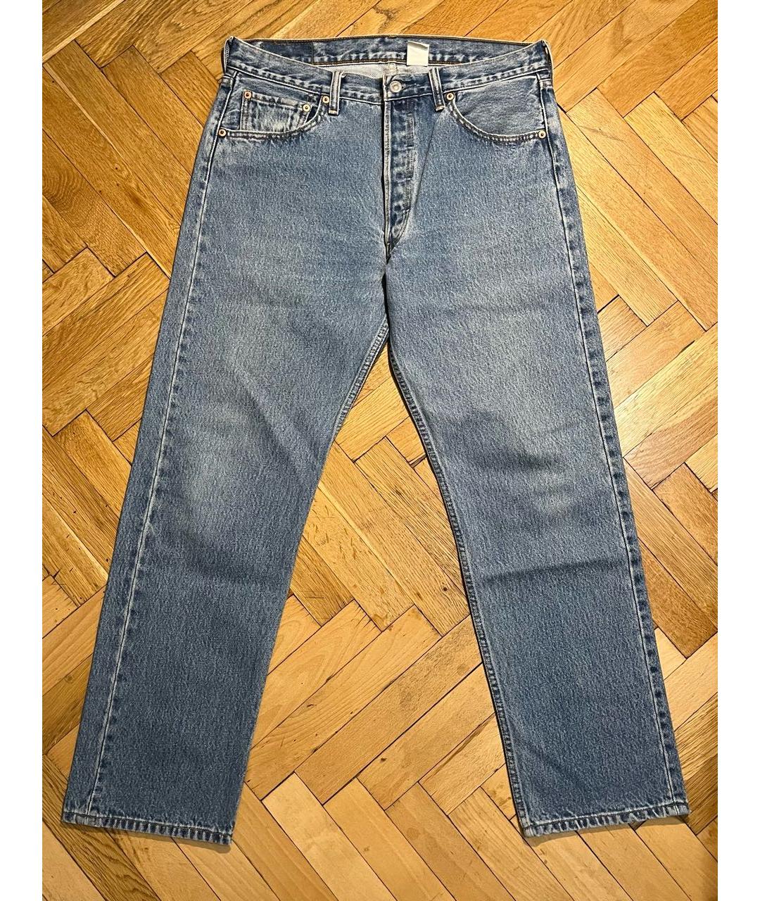 LEVI'S Синие хлопковые прямые джинсы, фото 4