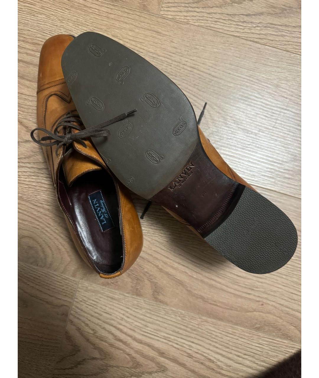 LANVIN Коричневые кожаные туфли, фото 5