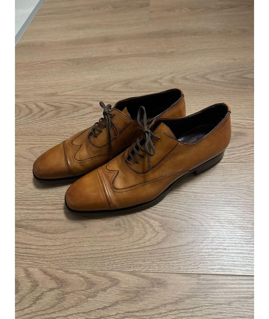 LANVIN Коричневые кожаные туфли, фото 3