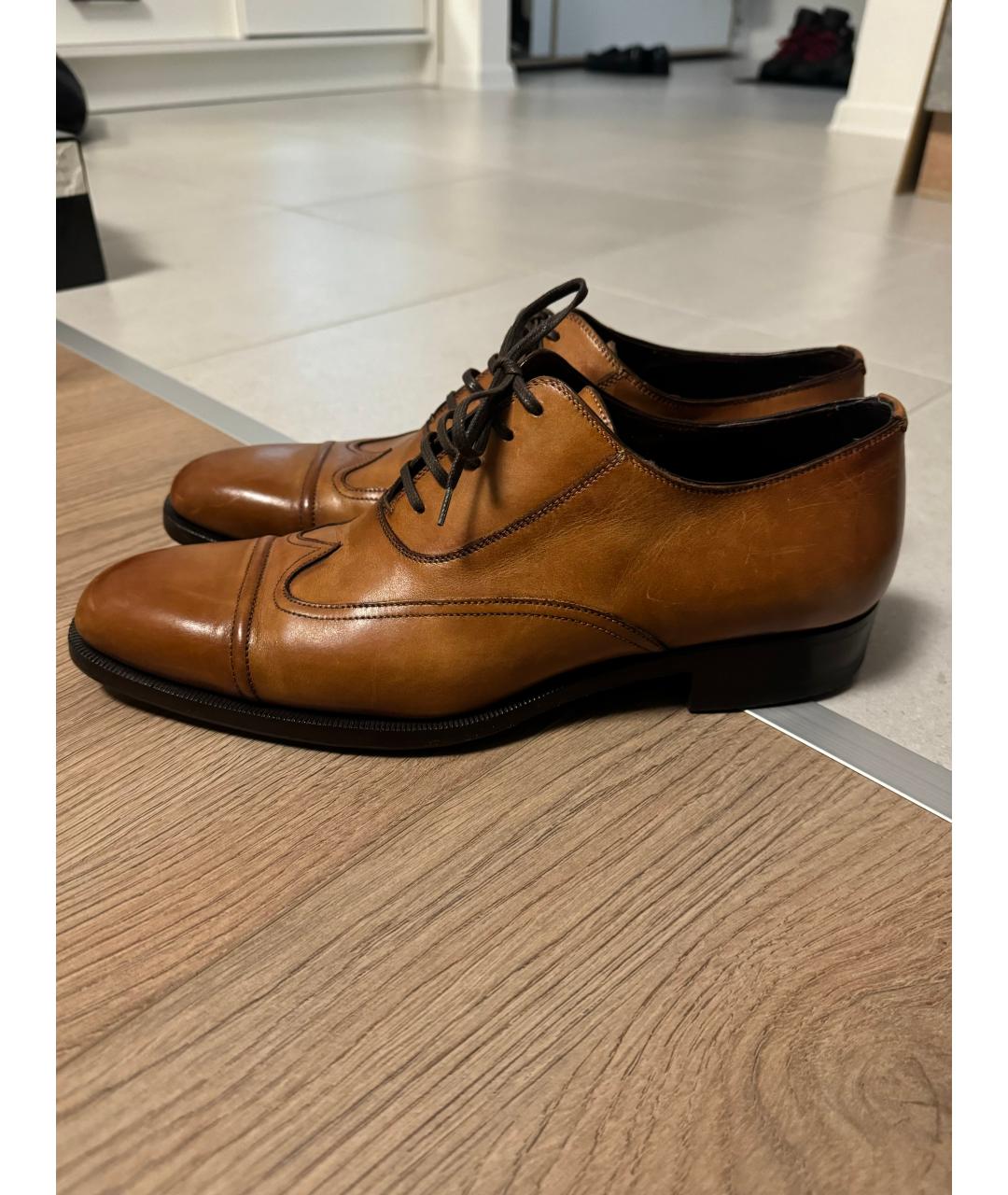 LANVIN Коричневые кожаные туфли, фото 6