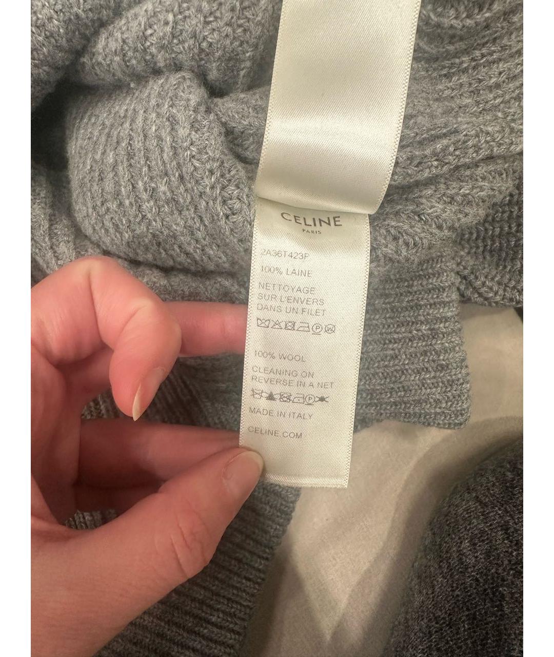 CELINE Серый шерстяной джемпер / свитер, фото 4