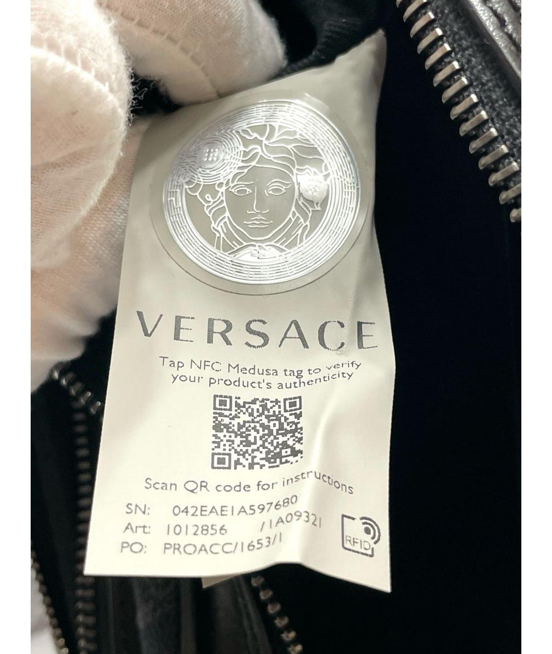 VERSACE Черная тканевая сумка на плечо, фото 8