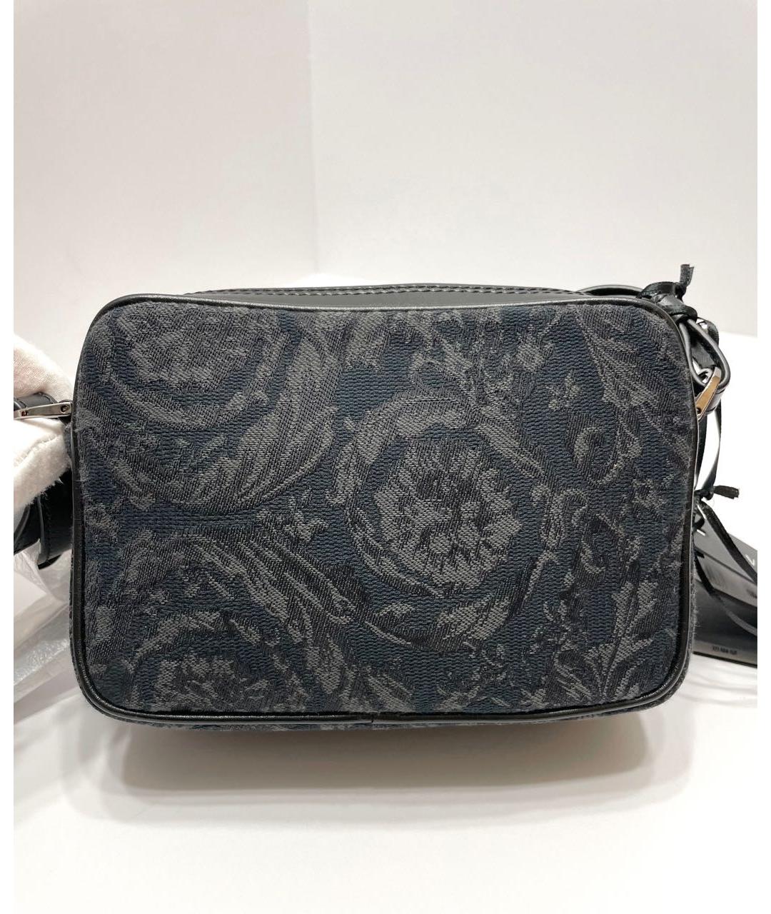 VERSACE Черная тканевая сумка на плечо, фото 4