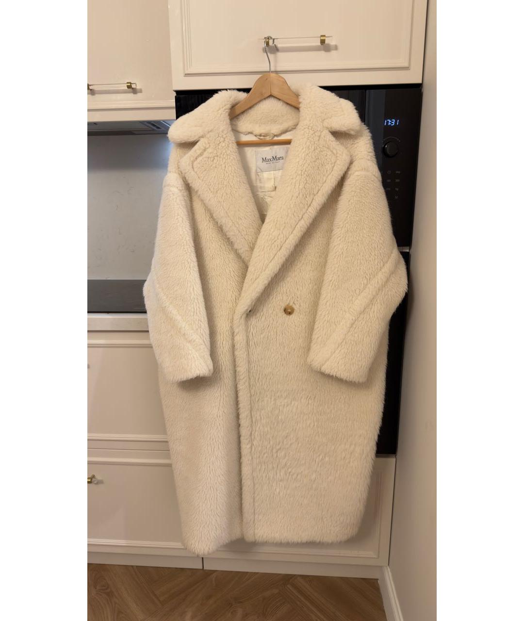 MAX MARA Белая шерстяная шуба, фото 6