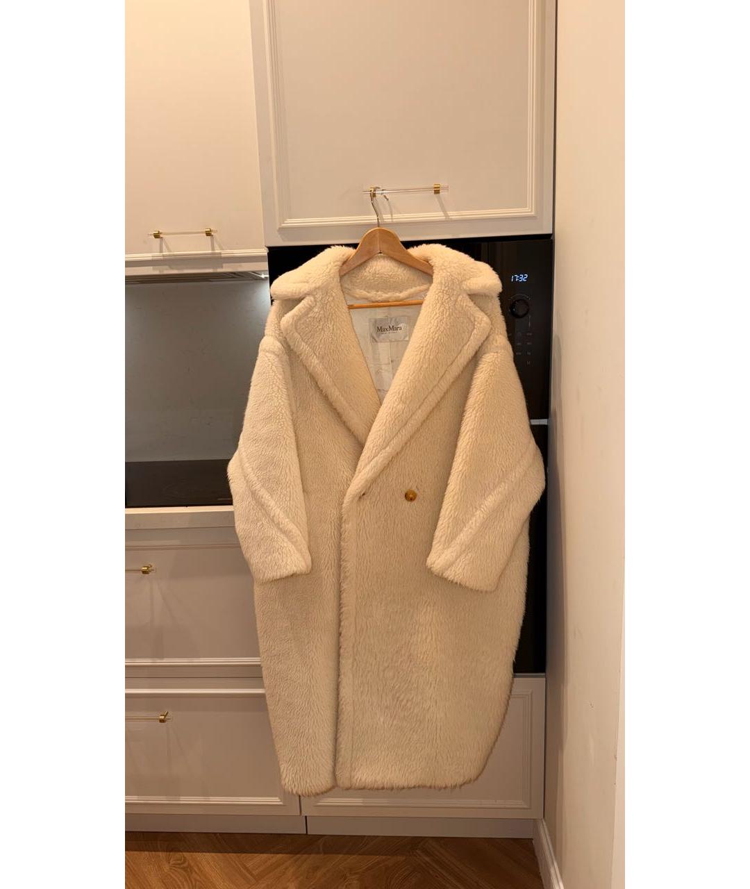 MAX MARA Белая шерстяная шуба, фото 3
