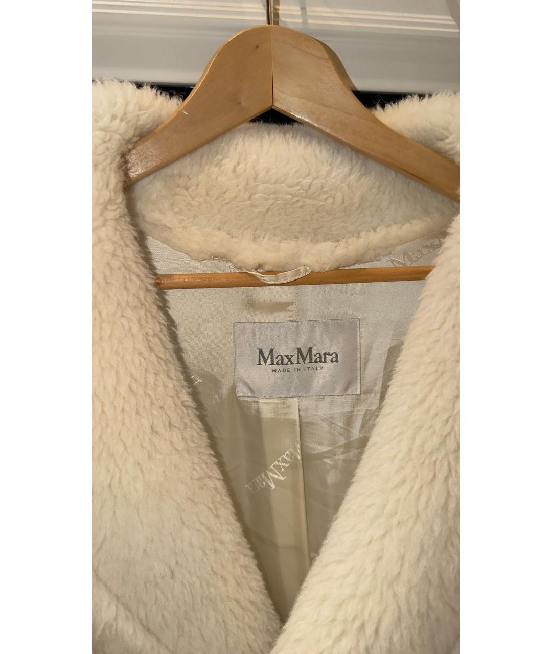 MAX MARA Белая шерстяная шуба, фото 4