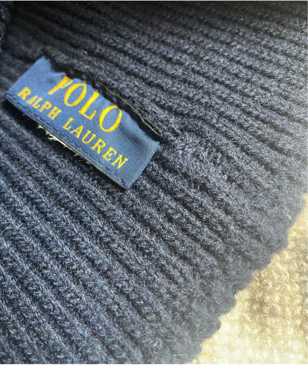 POLO RALPH LAUREN Темно-синяя шерстяная шапка, фото 3