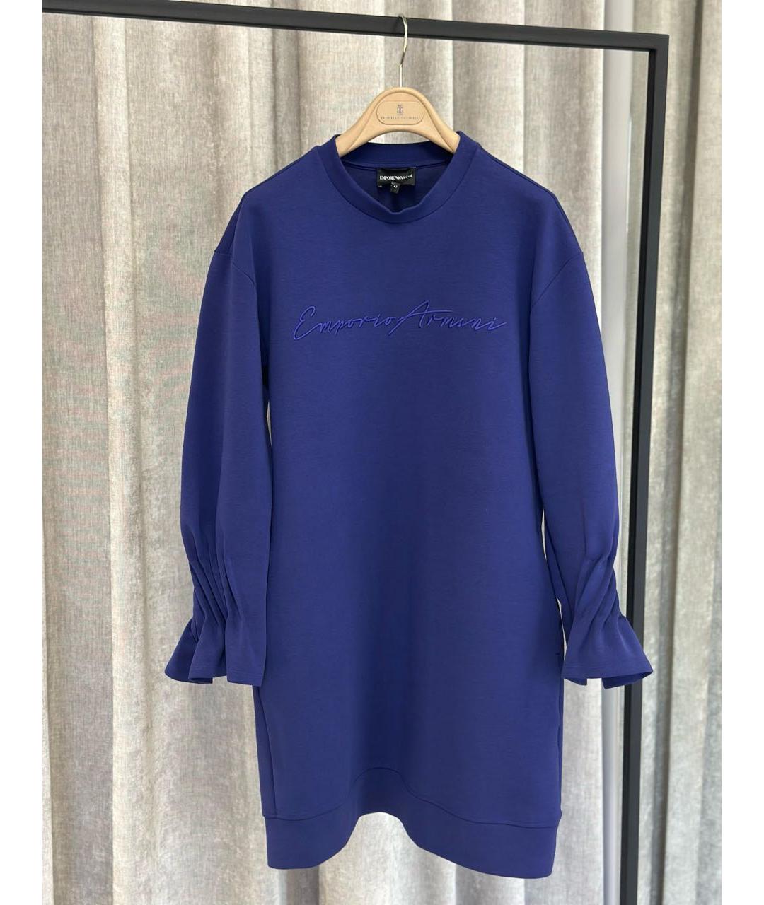 EMPORIO ARMANI Синее повседневное платье, фото 2