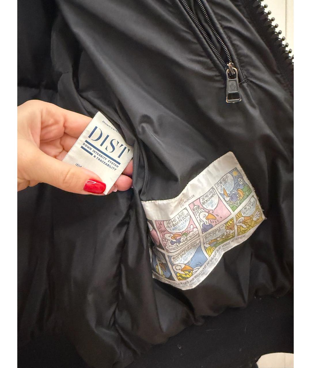 MONCLER Черный полиамидовый пуховик, фото 4