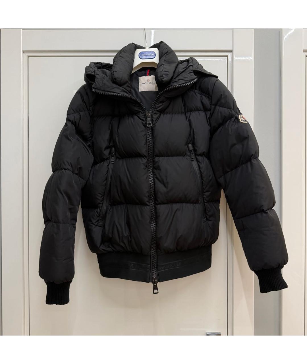 MONCLER Черный полиамидовый пуховик, фото 7