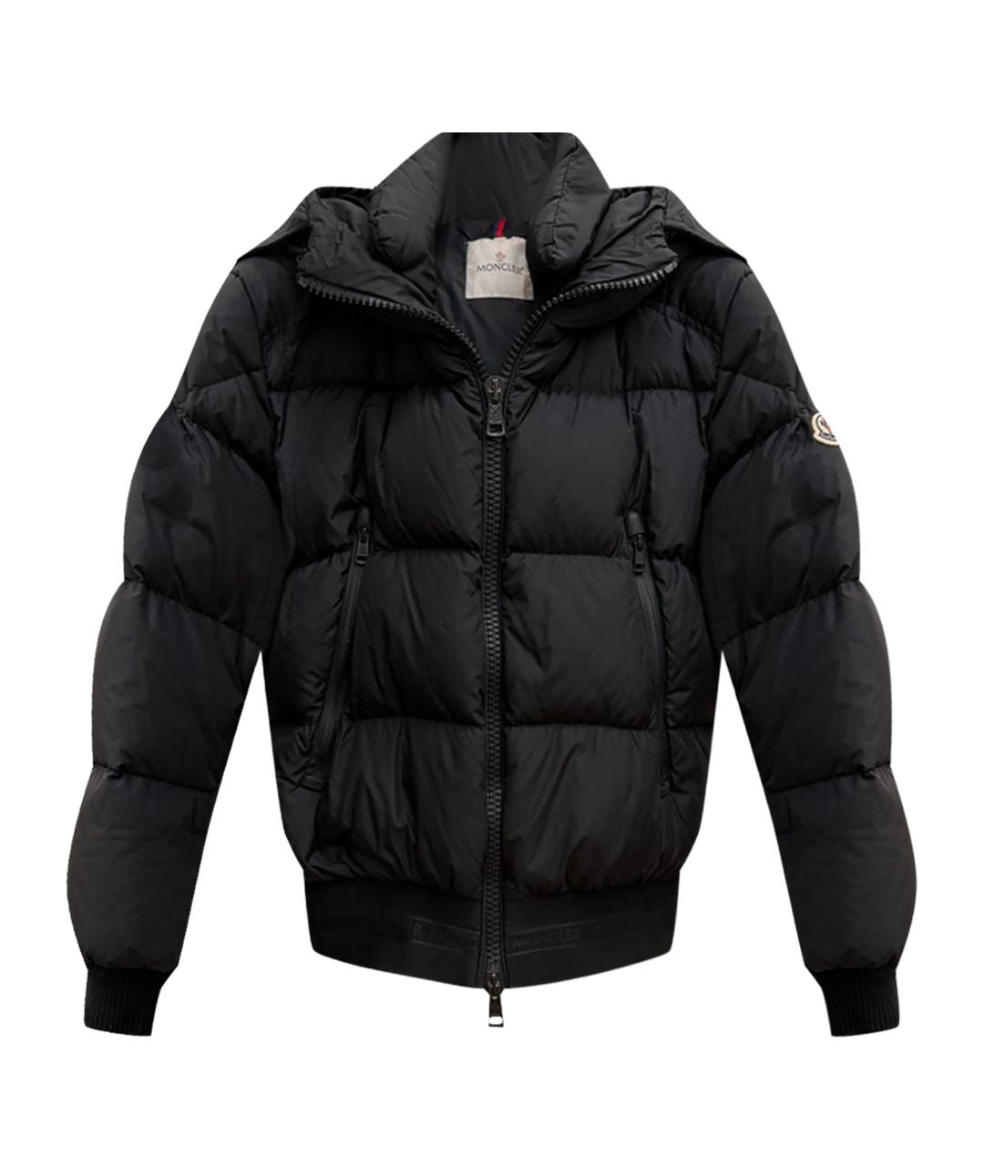 MONCLER Черный полиамидовый пуховик, фото 1