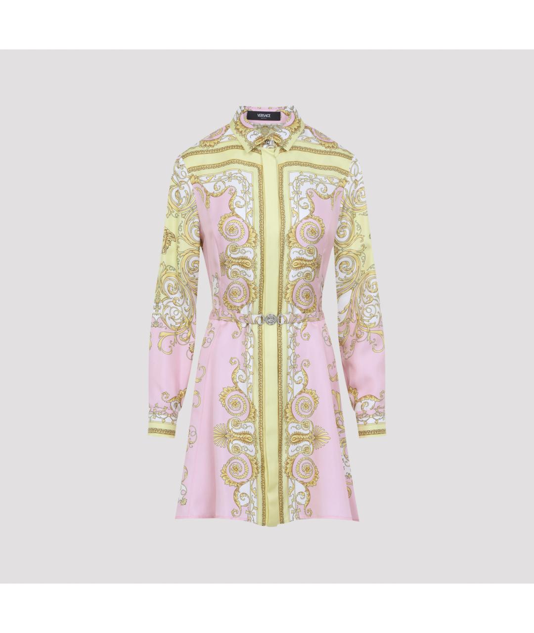 VERSACE Мульти шелковое повседневное платье, фото 2