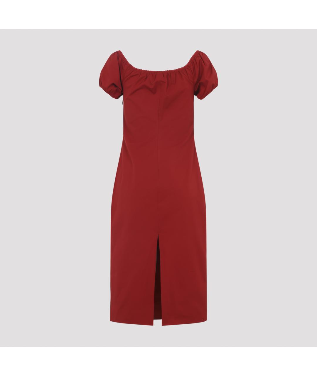 MIU MIU Красное хлопковое повседневное платье, фото 3