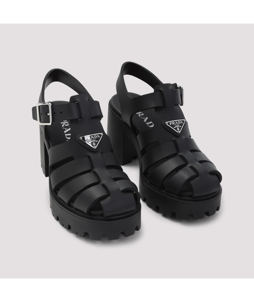 PRADA Черные босоножки, фото 4