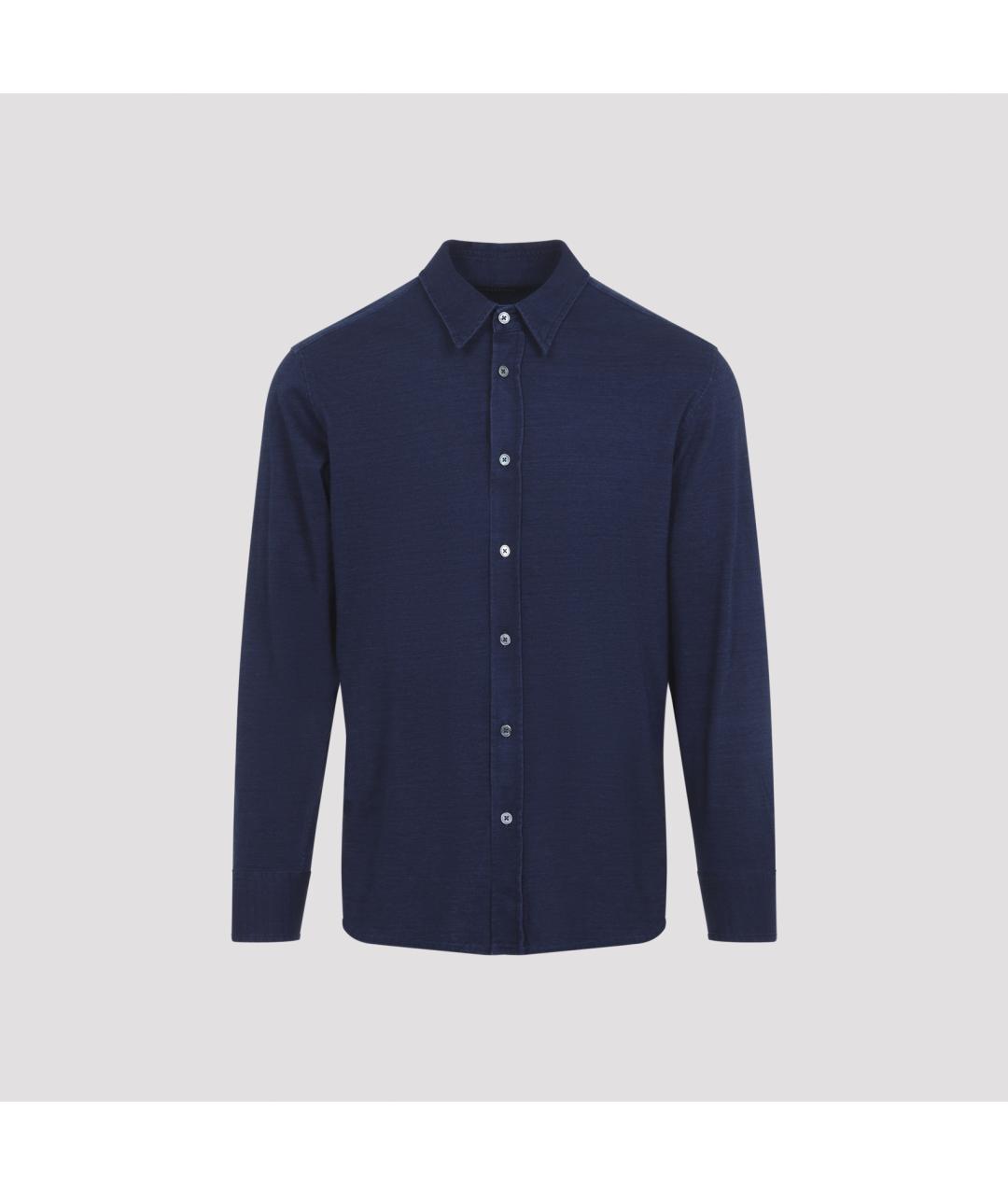 TOM FORD Синяя хлопковая кэжуал рубашка, фото 2