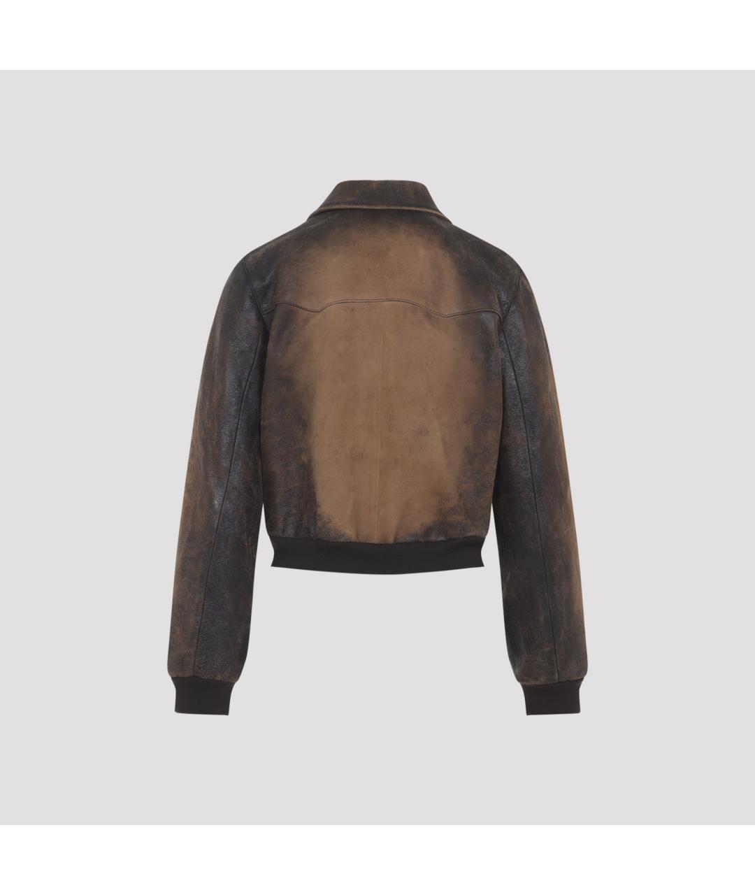 MIU MIU Коричневая кожаная куртка, фото 3