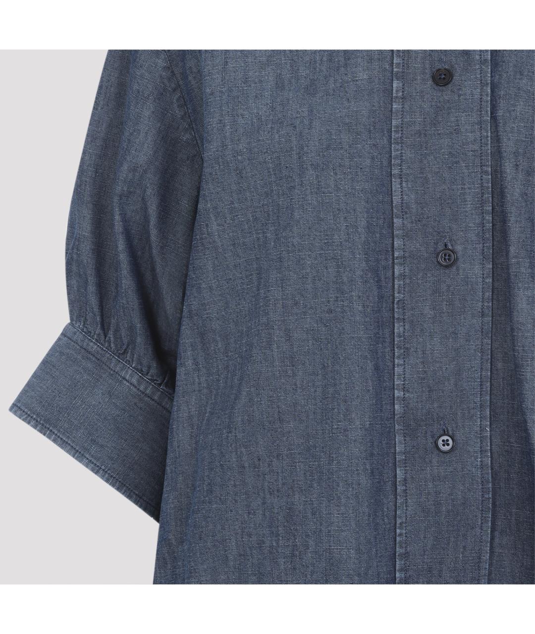 JIL SANDER Синяя хлопковая рубашка, фото 4
